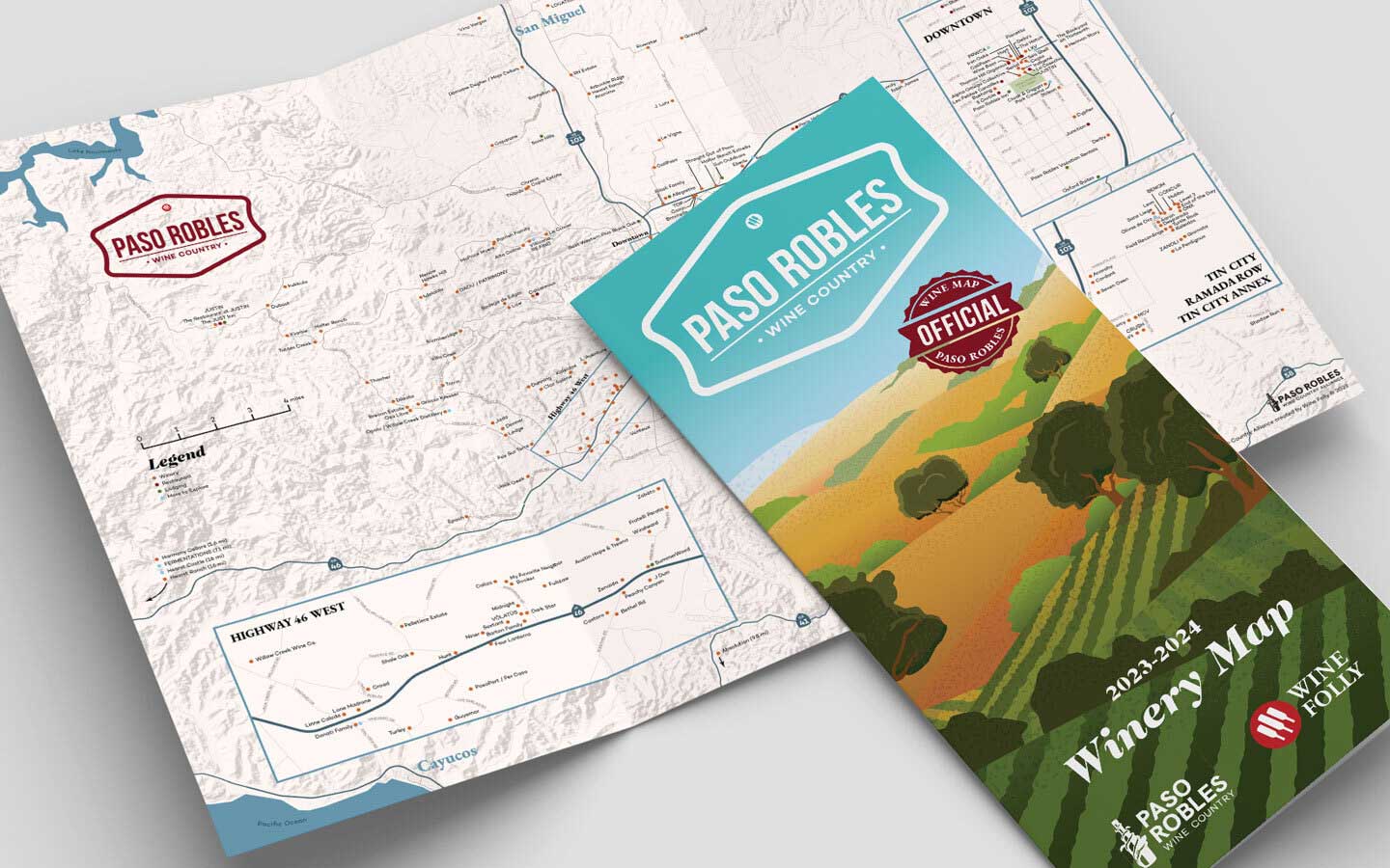 Paso Robles Printed Winery Map