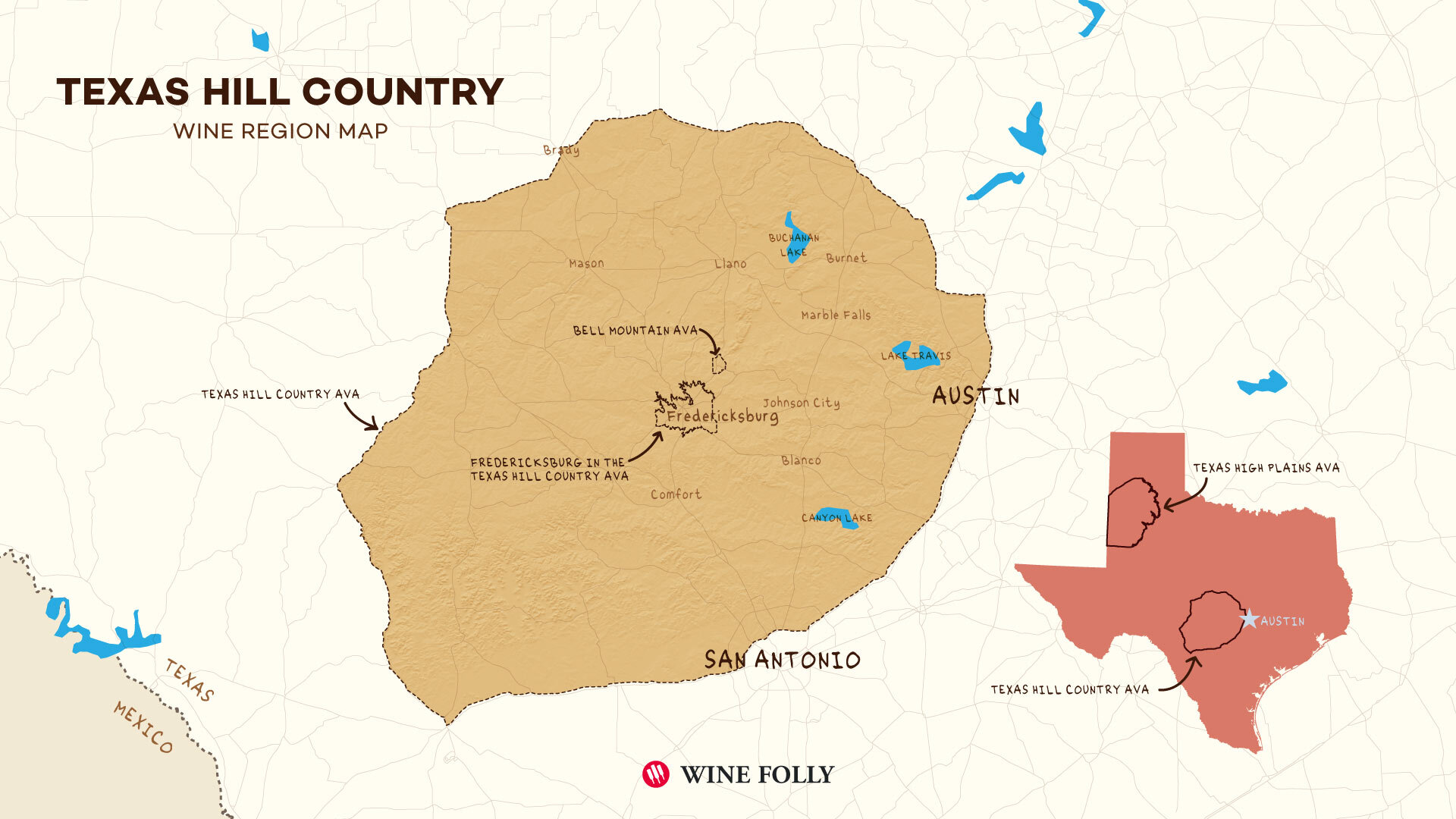 Texas Hill Country Wine Map